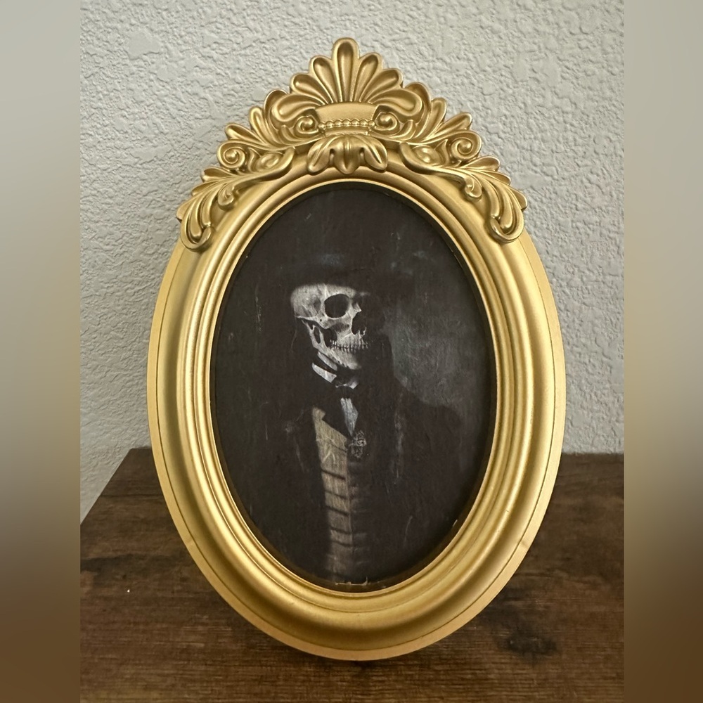 Gold Ornate Skeleton Portrait Frame